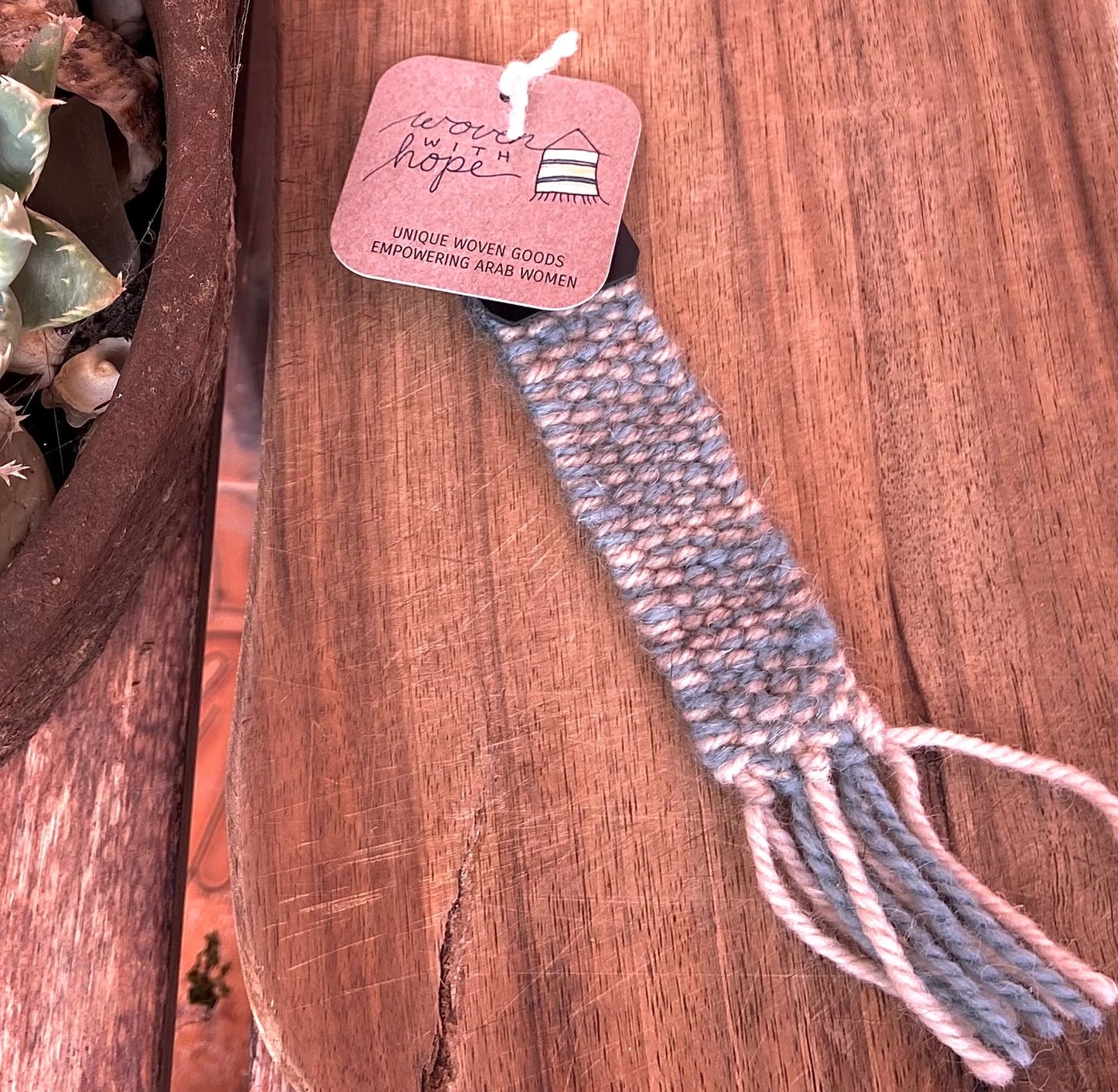 Wool and Leather Keychain