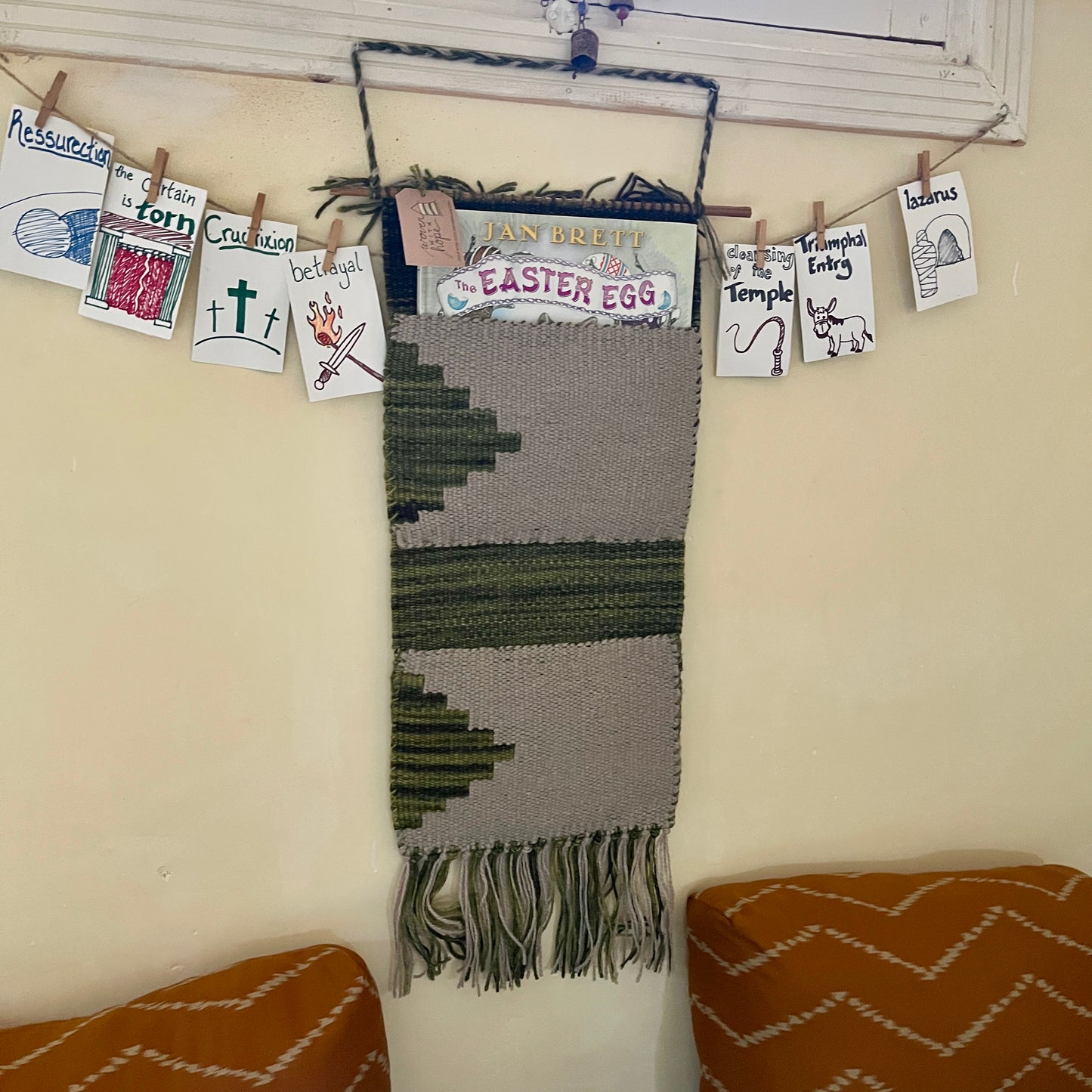 Hanging Pocket Organizer - Green and Gray
