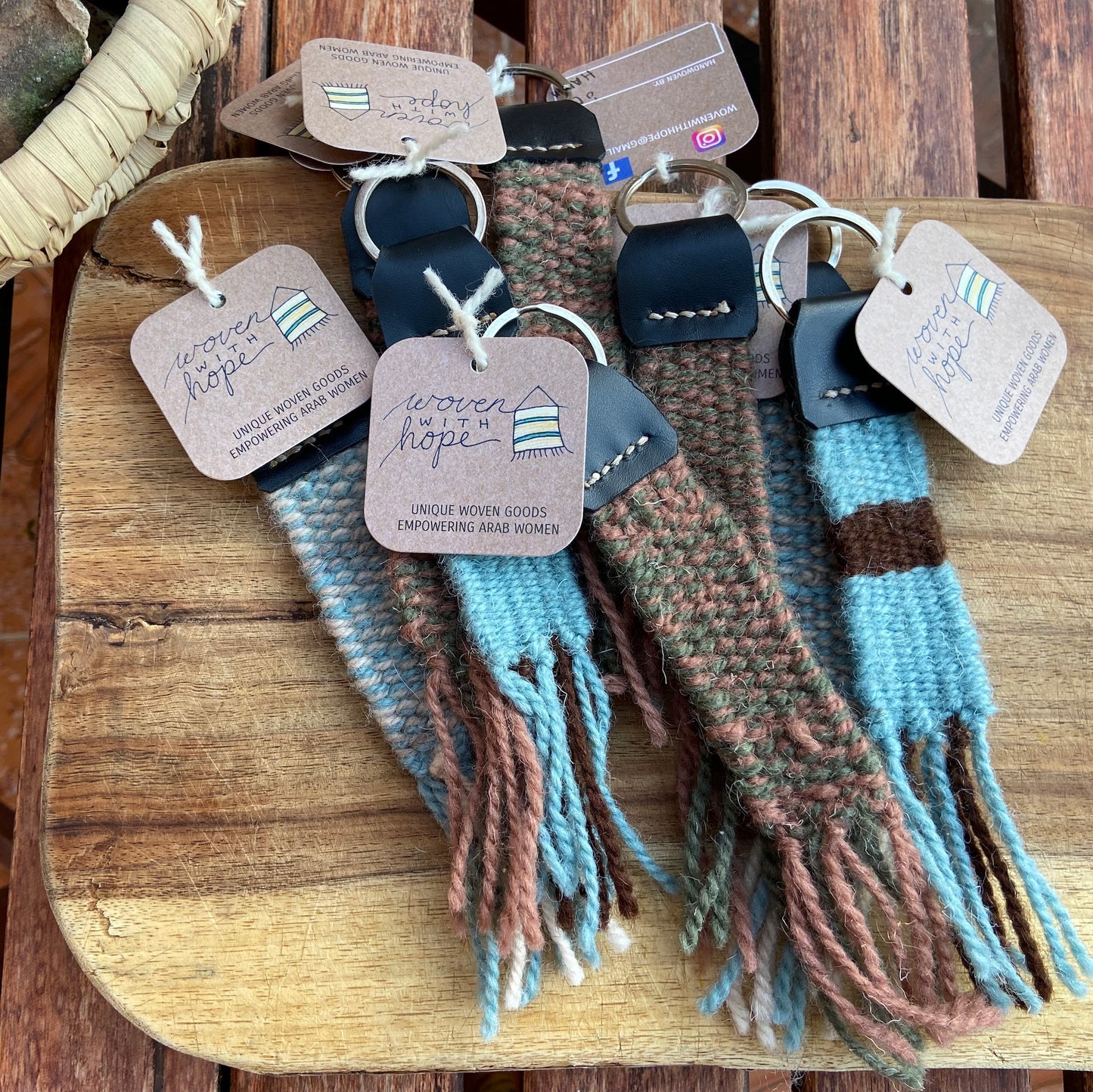 Wool and Leather Keychain