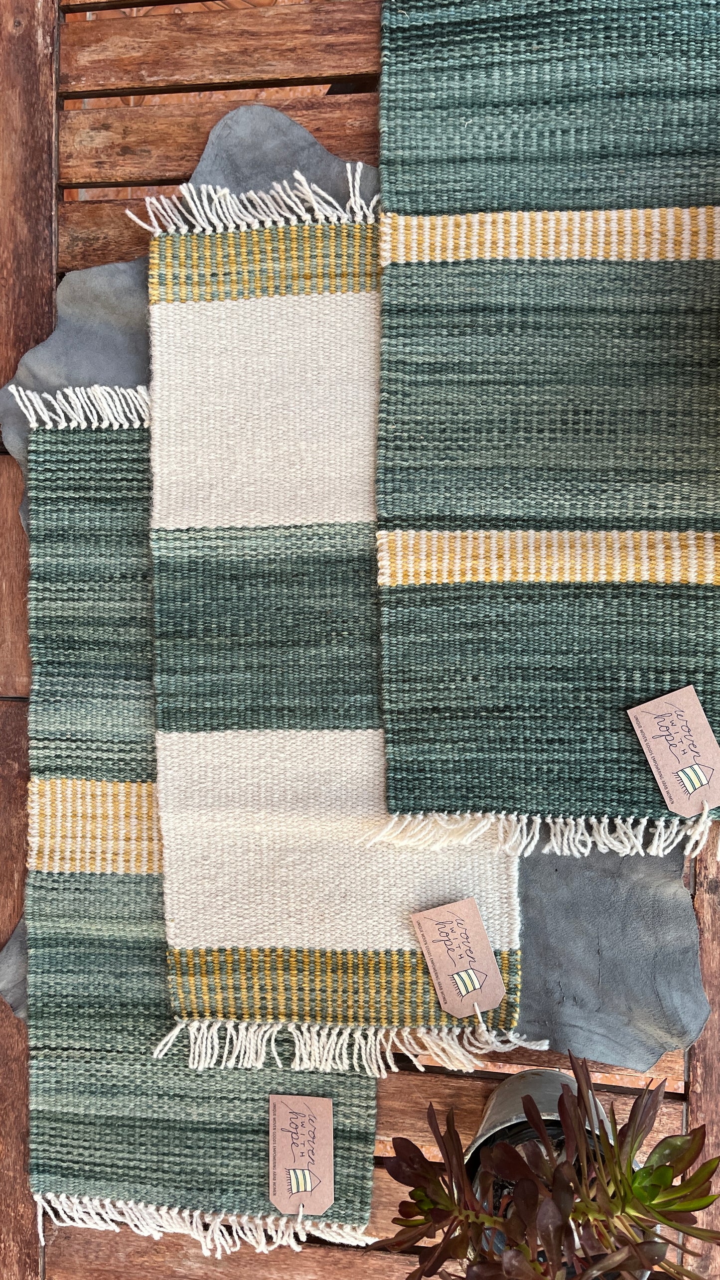 Table Runner-Teal/Yellow