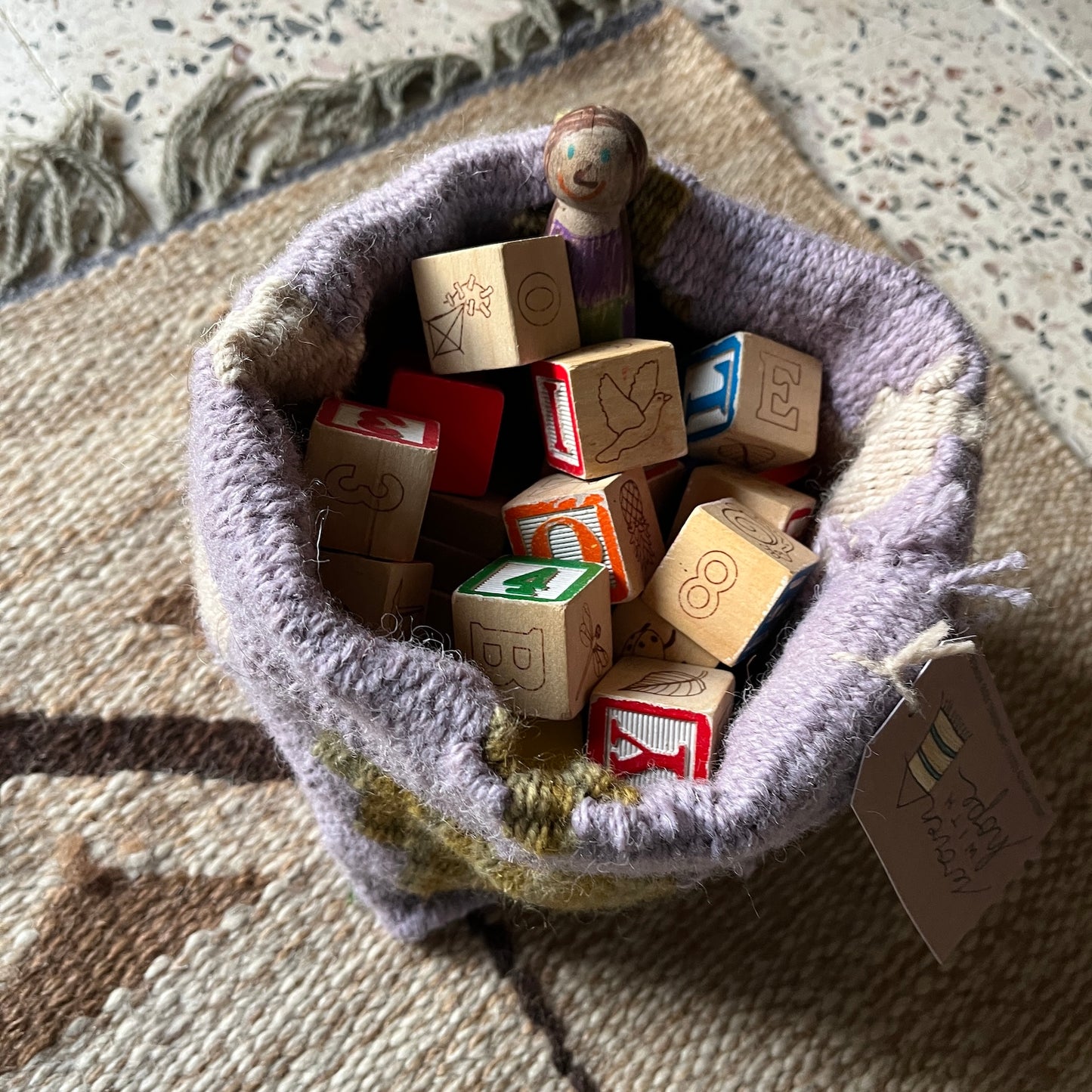 Woven Basket-Lavender and Sage