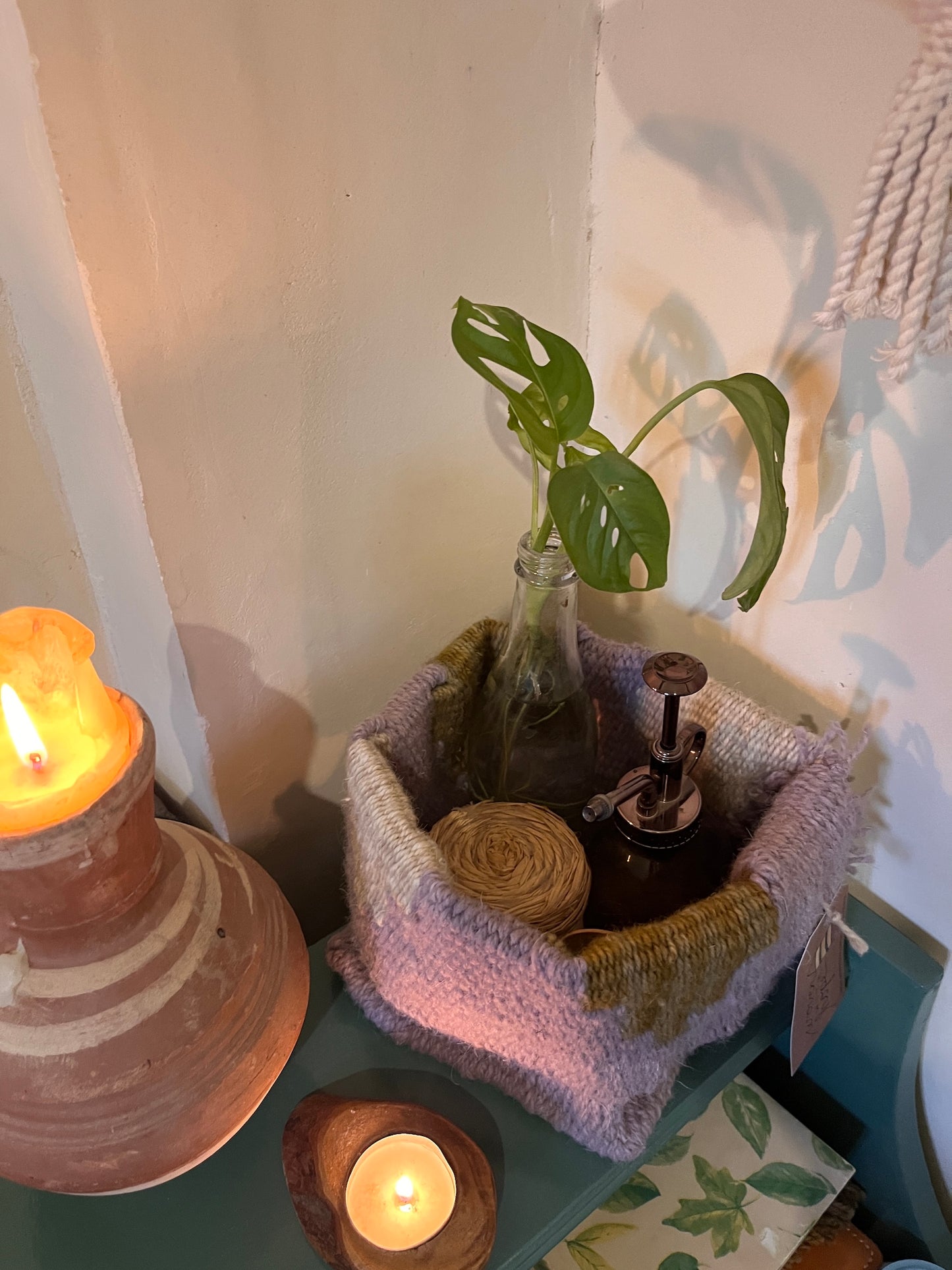Woven Basket-Lavender and Sage
